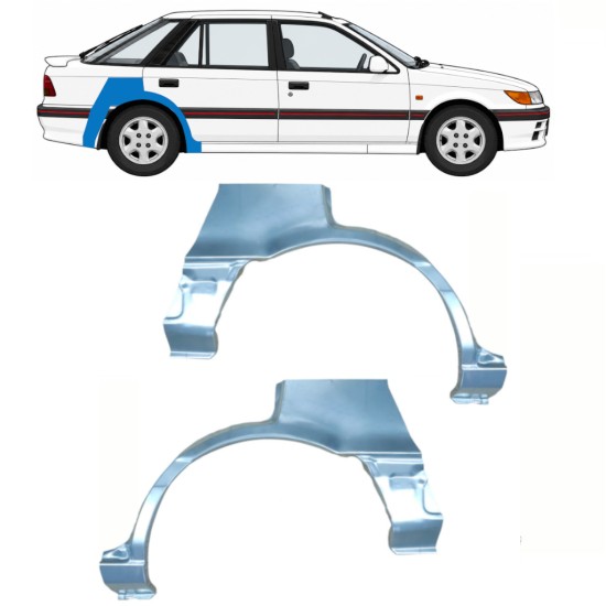 Panneau de réparation arc d'aile arrière pour Mitsubishi Colt 1988-1992 / Gauche+Droit / Ensemble 10797