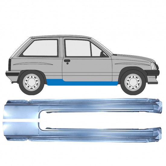 Panneau de réparation du seuil pour Opel Corsa A 1982-1993  / Gauche+Droit / Ensemble 9793