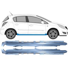 Panneau de réparation du seuil pour Opel Corsa D 2006-2015 / Gauche+Droit / Ensemble 10539