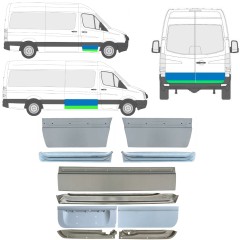 Panneau de réparation des portes intérieur + extérieur pour Volkswagen Crafter 2005-2017 / Gauche+Droit / Ensemble 14493