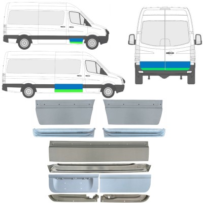 Panneau de réparation des portes intérieur + extérieur pour Volkswagen Crafter 2005-2017 / Gauche+Droit / Ensemble 14493