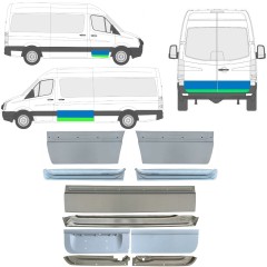 Panneau de réparation des portes intérieur + extérieur pour Volkswagen Crafter 2005-2017 / Gauche+Droit / Ensemble 14494