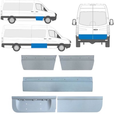 Panneau de réparation des portes extérieur pour Volkswagen Crafter 2005-2017 / Gauche+Droit / Ensemble 14206
