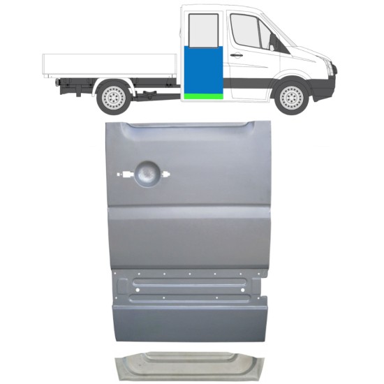 Panneau de réparation intérieur et extérieur des portes arrière pour Volkswagen Crafter 2005-2017 / Droite / Ensemble 14275