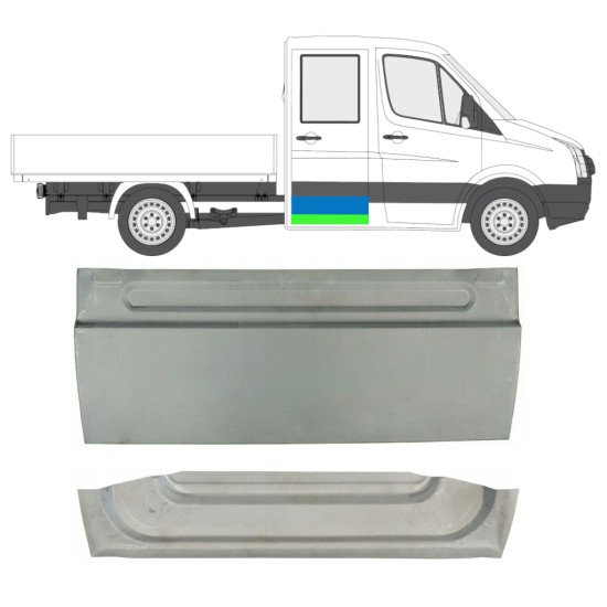 Panneau de réparation de porte arrière pour Volkswagen Crafter 2005-2017 / Gauche = Droite (symétrique) / Ensemble 14126