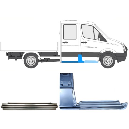 Ensemble de panneaux de réparation pour Volkswagen Crafter 2005-2017 / Droite / 15527