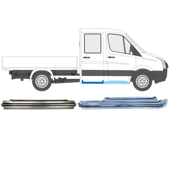 Ensemble de panneaux de réparation pour Volkswagen Crafter 2005-2017 / Droite / 15524