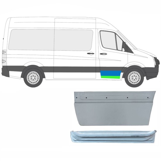 Panneau de réparation de porte avant intérieur + extérieur pour Volkswagen Crafter 2005-2017 / Droite / Ensemble 14028
