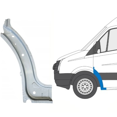 Panneau de réparation arc d'aile avant intérieur pour Volkswagen Crafter 2005-2017 / Gauche 15499