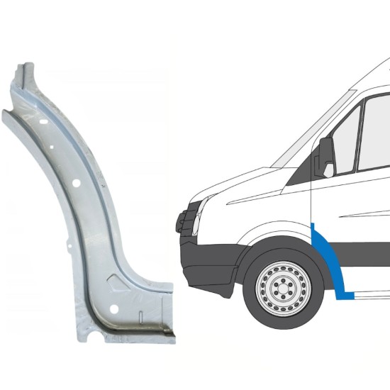 Panneau de réparation arc d'aile avant intérieur pour Volkswagen Crafter 2005-2017 / Gauche 15499