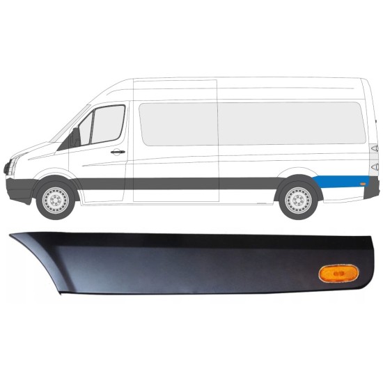 Moulure latérale de l'aile arrière derrière la roue avec lampe pour Volkswagen Crafter 2005-2017 / Gauche / Ensemble 13996