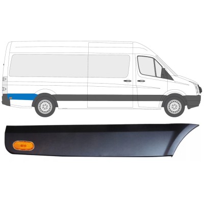 Moulure latérale de l'aile arrière derrière la roue avec lampe pour Volkswagen Crafter 2005-2017 / Droite / Ensemble 13995