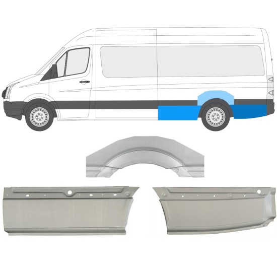 Panneau de réparation arc d'aile arrière pour Volkswagen Crafter 2005-2017 / Gauche / Ensemble 13944