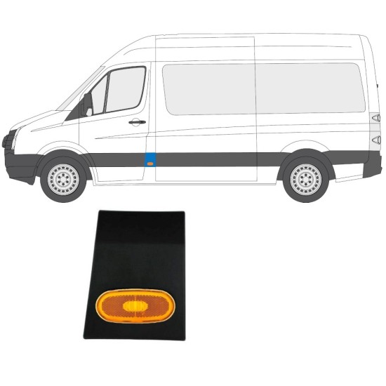 Moulure latérale du montant avant avec lampe pour Volkswagen Crafter 2005-2017 / Gauche / Ensemble 14148
