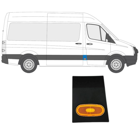 Moulure latérale du montant avant avec lampe pour Volkswagen Crafter 2005-2017 / Droite / Ensemble 14147