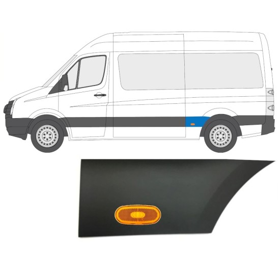 Moulure latérale de l'aile arrière avec lampe pour Volkswagen Crafter 2005-2017 / Gauche / Ensemble 14089