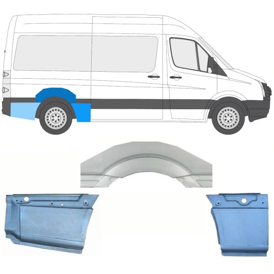Panneau de réparation arc d'aile arrière pour Volkswagen Crafter 2005-2017 / Droite / Ensemble 13941