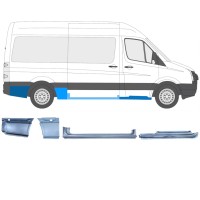 Ensemble de panneaux de réparation pour Volkswagen Crafter 2005-2017 / Droite / 14502
