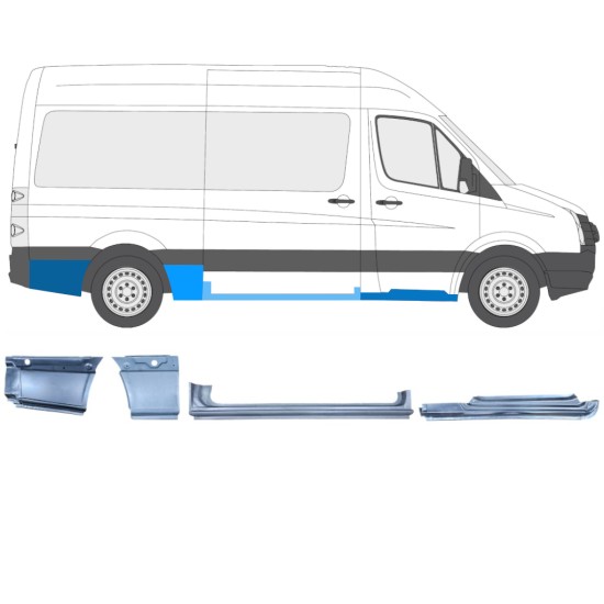 Ensemble de panneaux de réparation pour Volkswagen Crafter 2005-2017 / Droite / 14502