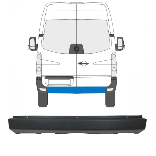 Pare-chocs arrière pour Volkswagen Crafter 2005-2017 15550