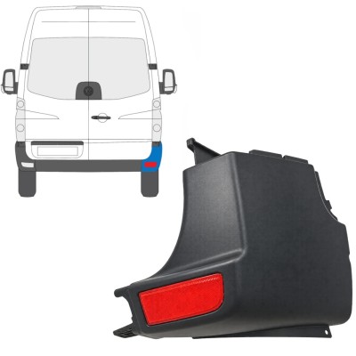 Coin du pare-chocs arrière + lampe réfléchissante pour Volkswagen Crafter 2005-2017 / Droite / Ensemble 15553