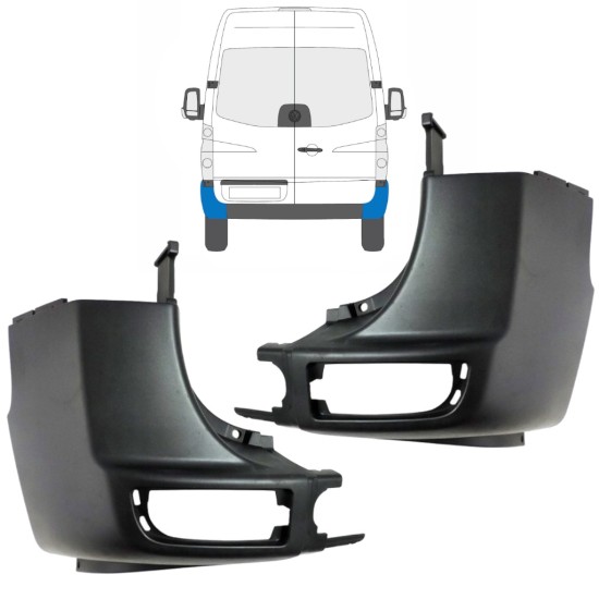 Coin du pare-chocs arrière pour Volkswagen Crafter 2005-2017 / Gauche+Droit / Ensemble 15549