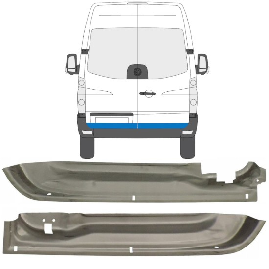 Panneau de réparation de porte arrière pour Volkswagen Crafter 2005-2017 / Gauche+Droit / Ensemble 14023