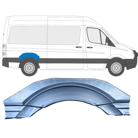 Panneau de réparation arc d'aile arrière pour Volkswagen Crafter 2005-2017 / Gauche = Droite (symétrique) 13748