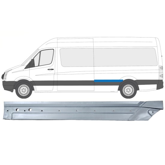 Panneau de réparation arc d'aile arrière pour Volkswagen Crafter 2005-2017 / Gauche 14334