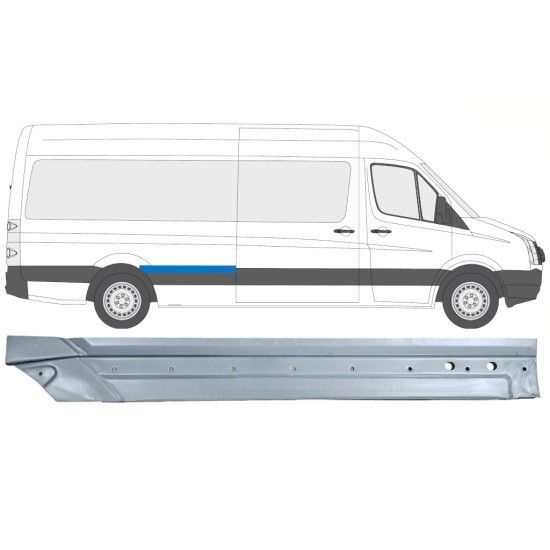Panneau de réparation arc d'aile arrière pour Volkswagen Crafter 2005-2017 / Droite 14332