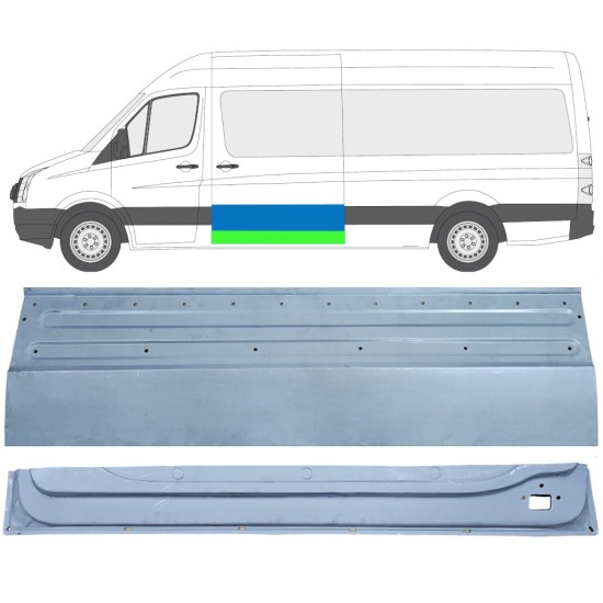 Panneau de réparation des portes latérale intérieur et extérieur pour Volkswagen Crafter 2005-2017 / Gauche / Ensemble 14320