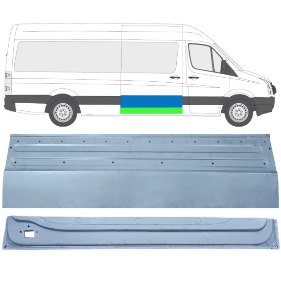 Panneau de réparation des portes latérale intérieur et extérieur pour Volkswagen Crafter 2005-2017 / Droite / Ensemble 14319