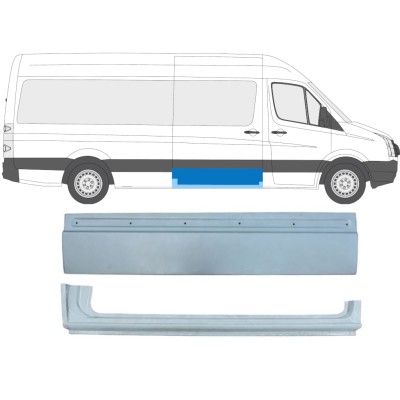 Panneau de réparation pour porte coulissante pour Volkswagen Crafter 2005-2017 / Droite / Ensemble 14013