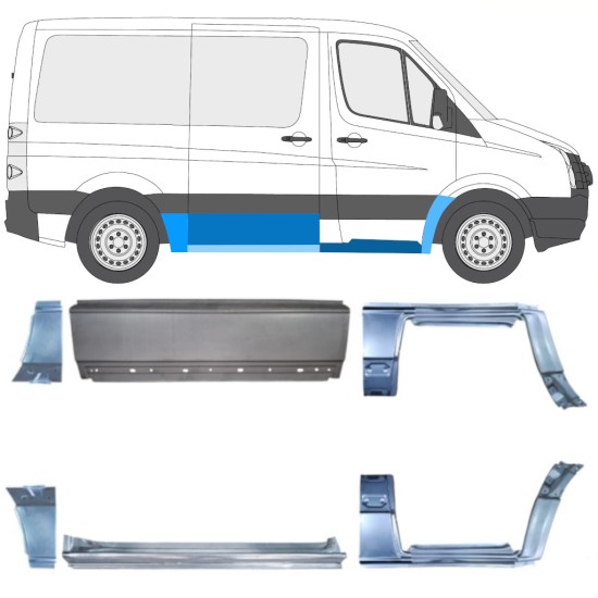 Ensemble de panneaux de réparation pour Volkswagen Crafter 2005-2017 / Gauche+Droit / 15594
