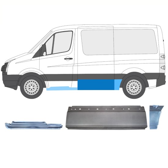 Ensemble de panneaux de réparation pour Volkswagen Crafter 2005-2017 / Gauche / 15605
