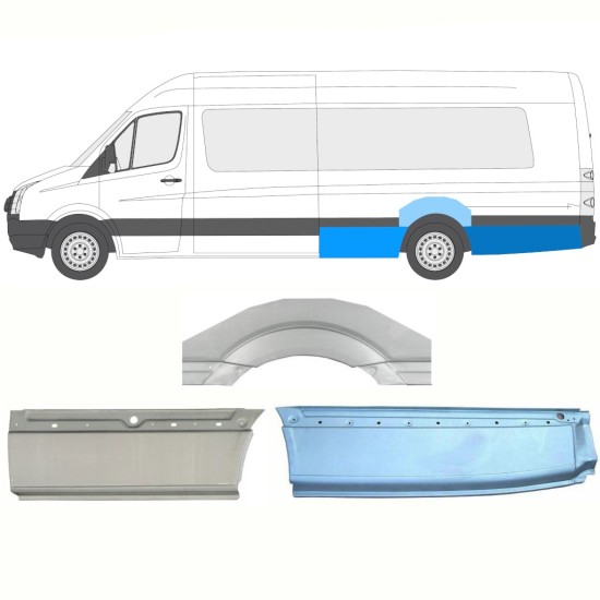 Panneau de réparation arc d'aile arrière pour Volkswagen Crafter 2005-2017 / Gauche / Ensemble 13946
