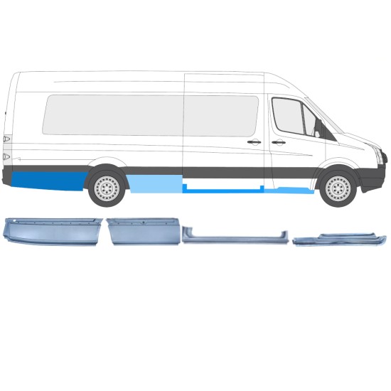 Ensemble de panneaux de réparation pour Volkswagen Crafter 2005-2017 / Droite / 14506
