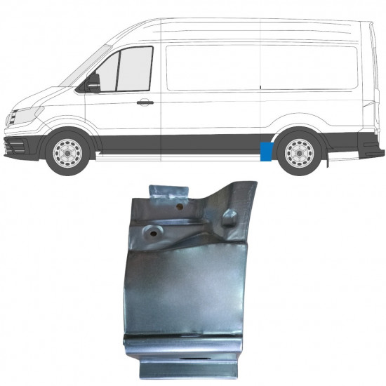 Panneau de réparation arc d'aile arrière pour Volkswagen Crafter / MAN THE 2017- / MWB / Gauche 11602