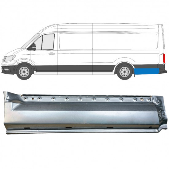 Panneau de réparation arc d'aile arrière pour Volkswagen Crafter / MAN THE 2017- / XLWB / Gauche 11596