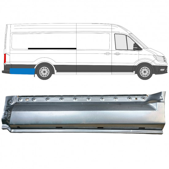 Panneau de réparation arc d'aile arrière pour Volkswagen Crafter / MAN THE 2017- / XLWB / Droite 11595