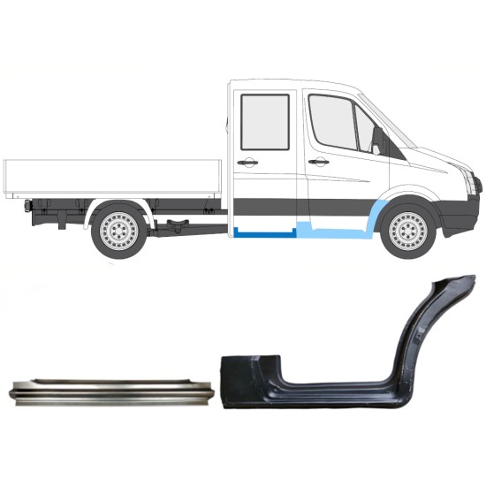Ensemble de panneaux de réparation pour Volkswagen Crafter 2005-2017 / Droite / 15538