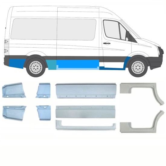Ensemble de panneaux de réparation pour Volkswagen Crafter 2005-2017 / Gauche+Droit / 15541