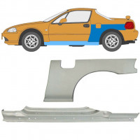 Panneau de réparation du seuil + arc d'aile arrière pour Honda Civic CRX Del Sol 1992-1998 / Gauche 11144