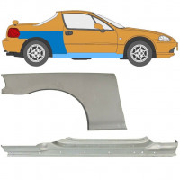 Panneau de réparation du seuil + arc d'aile arrière pour Honda Civic CRX Del Sol 1992-1998 / Droite 11143