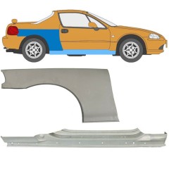 Panneau de réparation du seuil + arc d'aile arrière pour Honda Civic Del Sol 1992-1998 / Droite / Ensemble 11143
