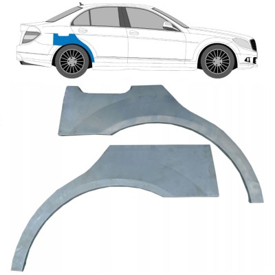 Panneau de réparation arc d'aile arrière pour Mercedes C-Class W204 2007-2014 / Gauche+Droit / Ensemble 10410