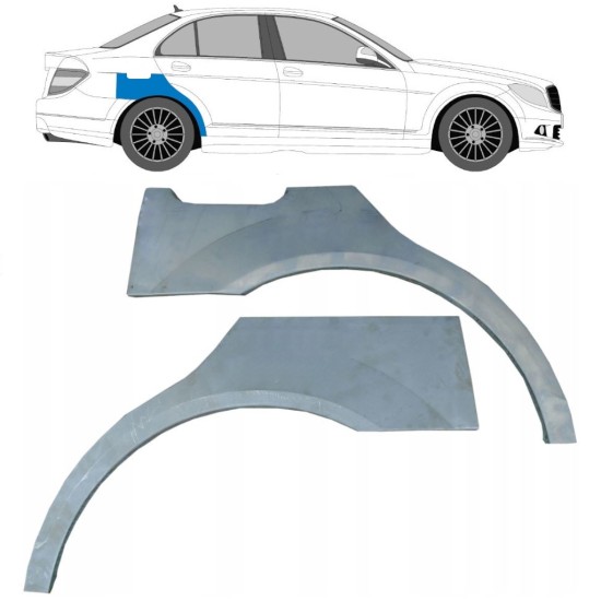 Panneau de réparation arc d'aile arrière pour Mercedes C-Class W204 2007-2014 / Gauche+Droit / Ensemble 10410