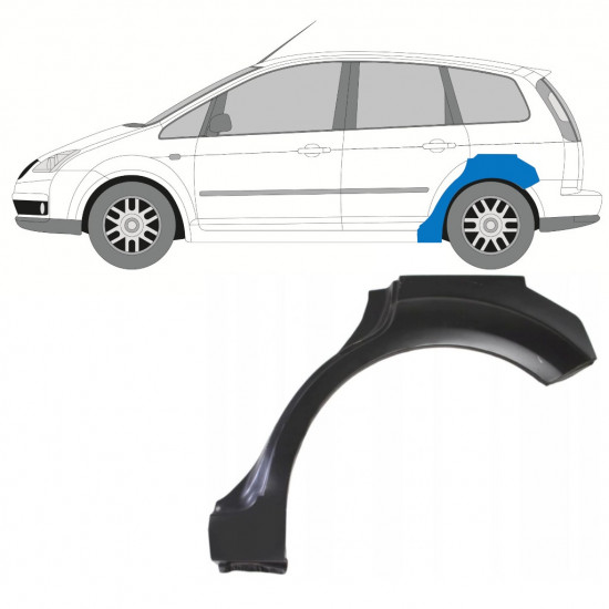 Panneau de réparation arc d'aile arrière pour Ford Focus C-MAX 2003-2007 / Gauche 7691