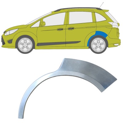 Panneau de réparation arc d'aile arrière pour Ford C-Max 2010-2019 Grand / Gauche 15874