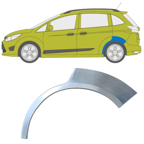 Panneau de réparation arc d'aile arrière pour Ford C-Max 2010-2019 Grand / Gauche 15874